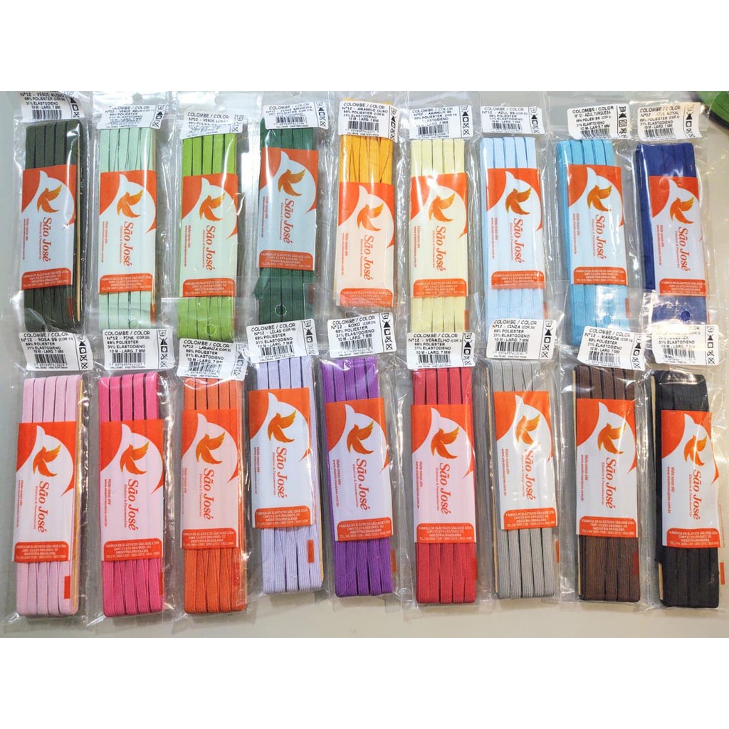 Elástico Chato 7mm São José 10 Pacotes de 10 metros em Oferta na Shopee