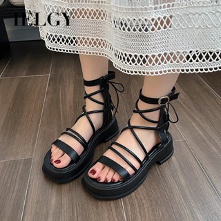 Sandálias IELGY Simples Femininas Com Sola Grossa E , design De Renda Exterior retro Praia Sapatos Romanos
