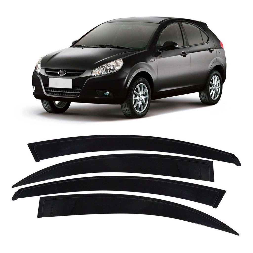 Calha De Chuva Defletor Jac J3 2011 A 2017 4 Portas Acrilico Fume Ecoflex 17.001A