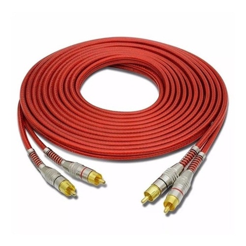 Cabo Rca Blindado 5 Metros Vermelho 5mm Dupla Blindagem em Oferta na Shopee