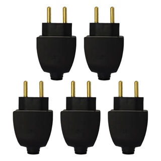 Kit 5 Plugues Macho Preto 2P 10A 250V Axial Building em Oferta na Shopee