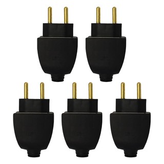 Kit 5 Plugues Macho Preto 2P 10A 250V Axial Building em Oferta na Shopee