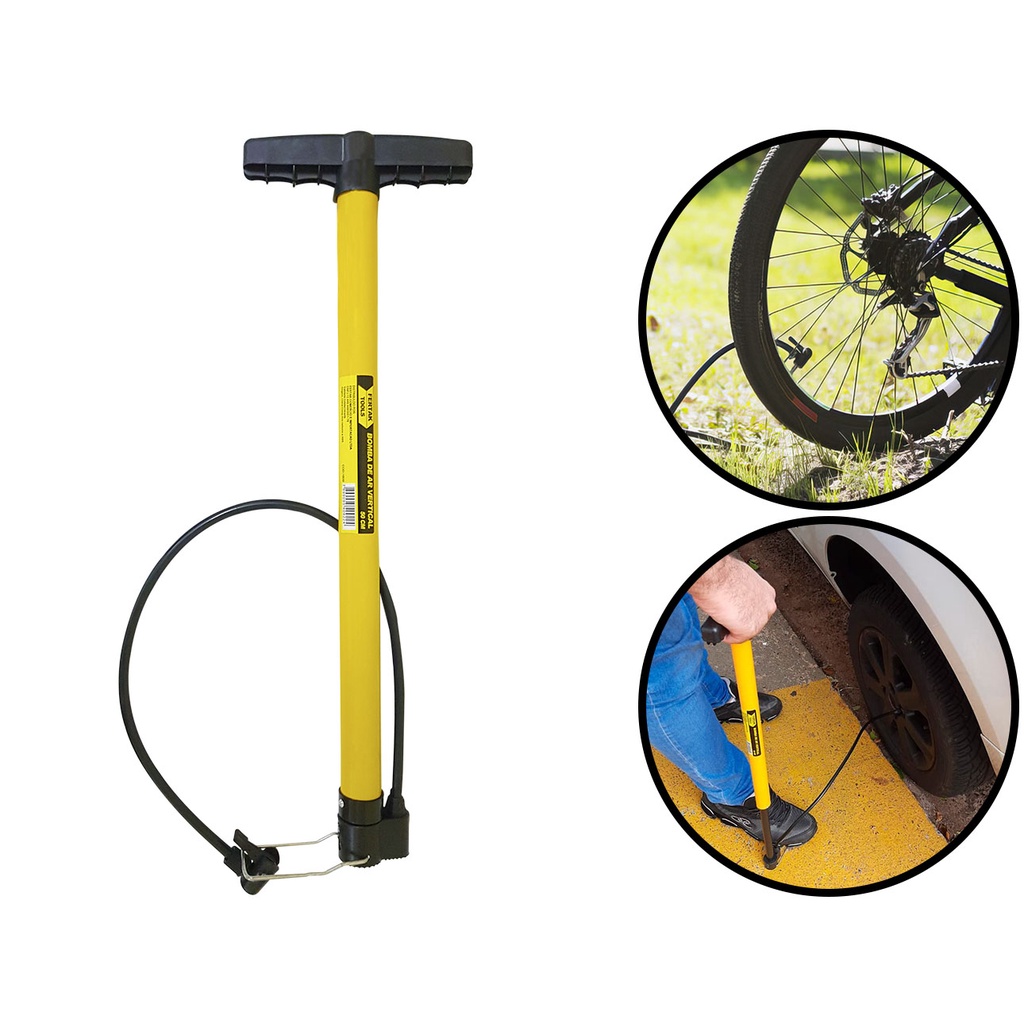 Bomba Ar Encher Pneu De Bicicleta Carro Moto Promoção 50cm Fertak 1600 Bomba Ar Encher Pneu De Bicicleta Carro Moto Promoção 50cm Fertak 1600