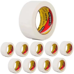 10 Rolos Fita Crepe Larga Adesiva Papel 48mm x 50 metros Adelbras