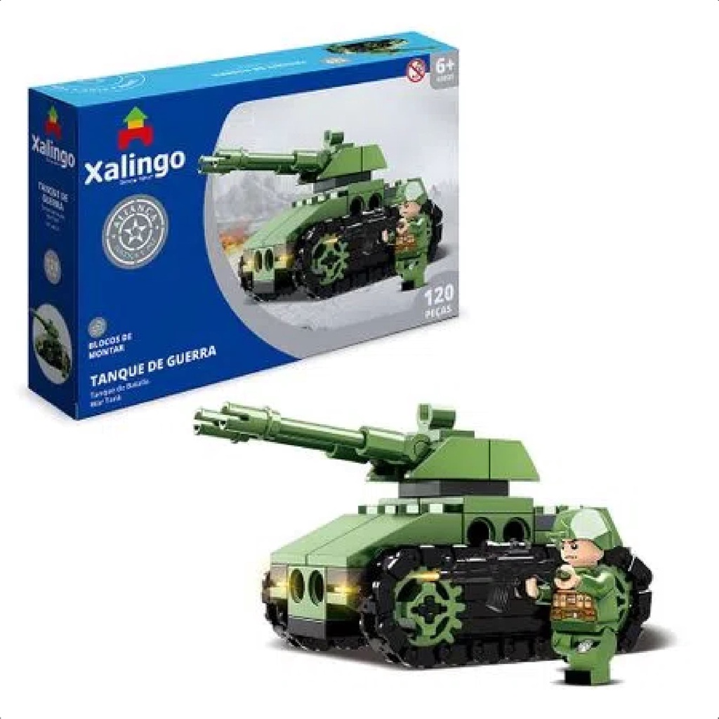 Brinquedo De Encaixe Aliança Justiça E Paz Tanque De Guerra 120 Peças Resistentes +6 Anos Xalingo - 28110 em Oferta na Shopee