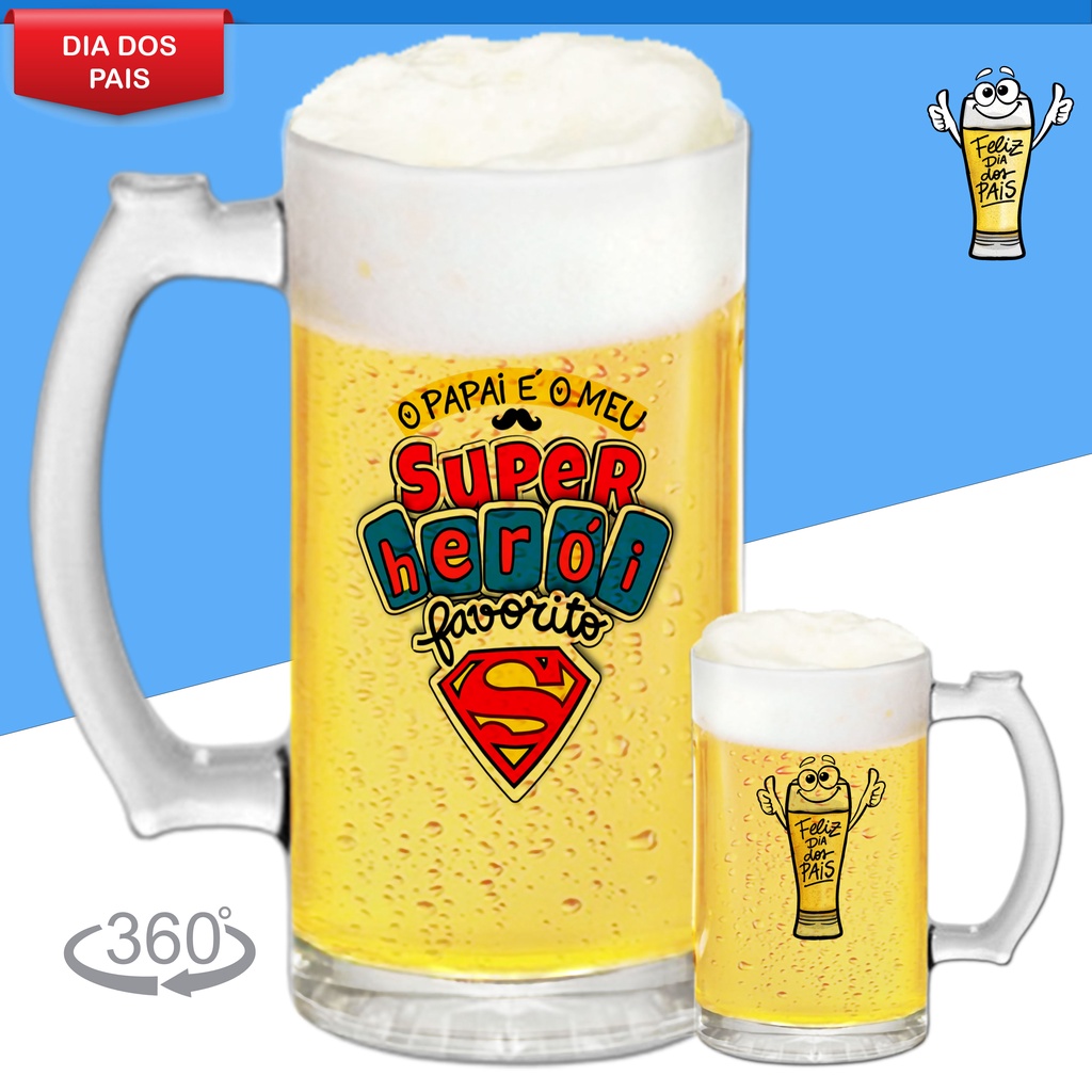 Caneca De Chopp Personalizada Vidro Cerveja Pai Avô Avo Vidro Para Dia Dos Pais Padrastro Presente Lembrancinha Promoção Cesta