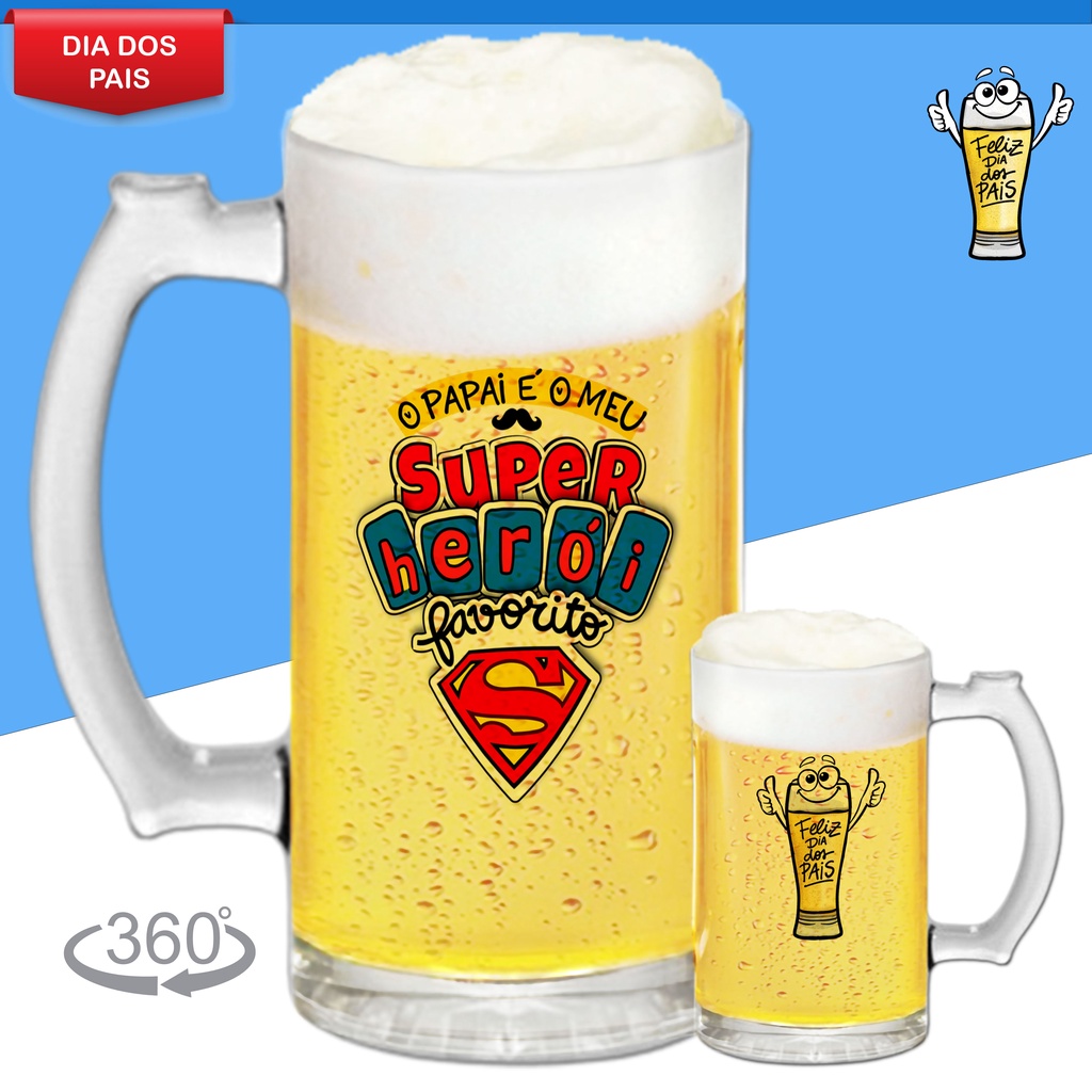 Caneca De Chopp Personalizada Vidro Cerveja Pai Avô Avo Vidro Para Dia Dos Pais Padrastro Presente Lembrancinha Promoção Cesta