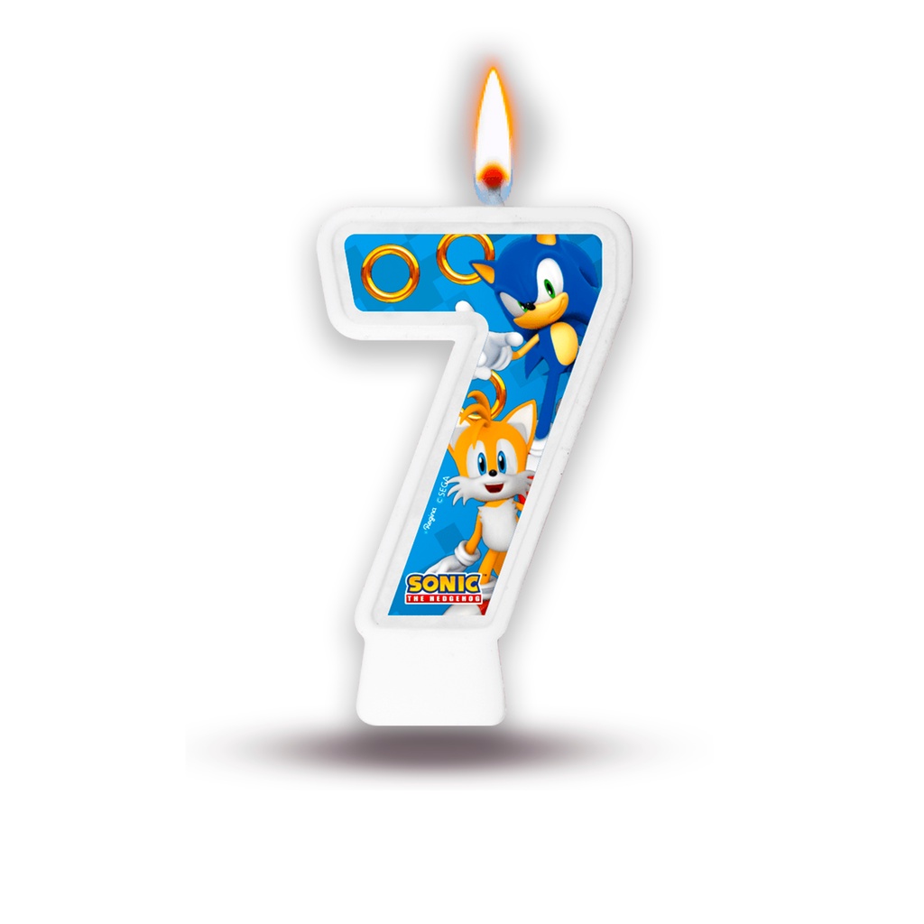 Vela Número 7 Festa Sonic decoração aniversário em Oferta na Shopee