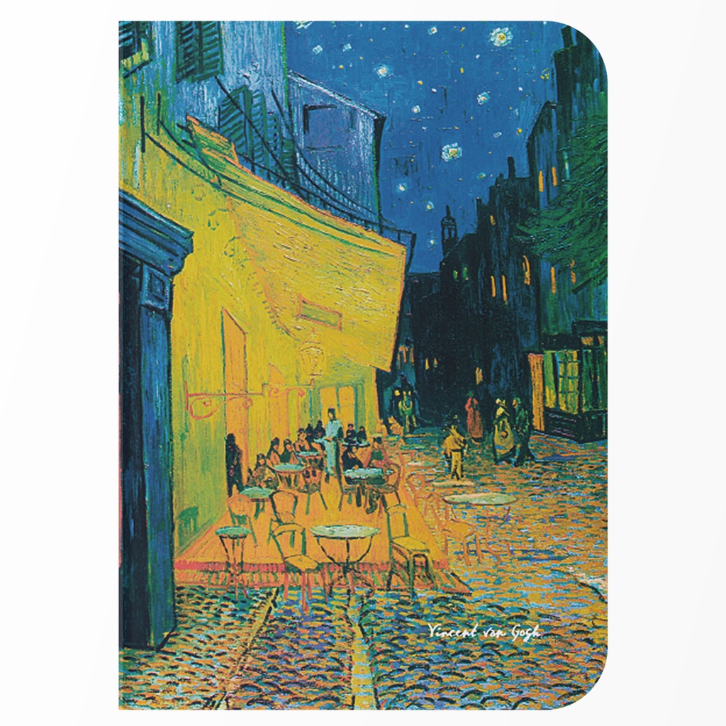 Caderno sem Pauta 40 Folhas Capa Flexível Papel Avena 80g - Terraço do Café a Noite de Van Gogh