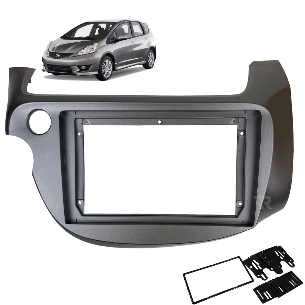 Moldura Painel DVD 2 Din MP5 Central Multimidia 7 e 9 Polegadas Honda Fit G2 2009 a 2014