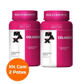 Kit 2 Potes Colágeno Colagen 100 Cápsulas Cada - Max Titanium