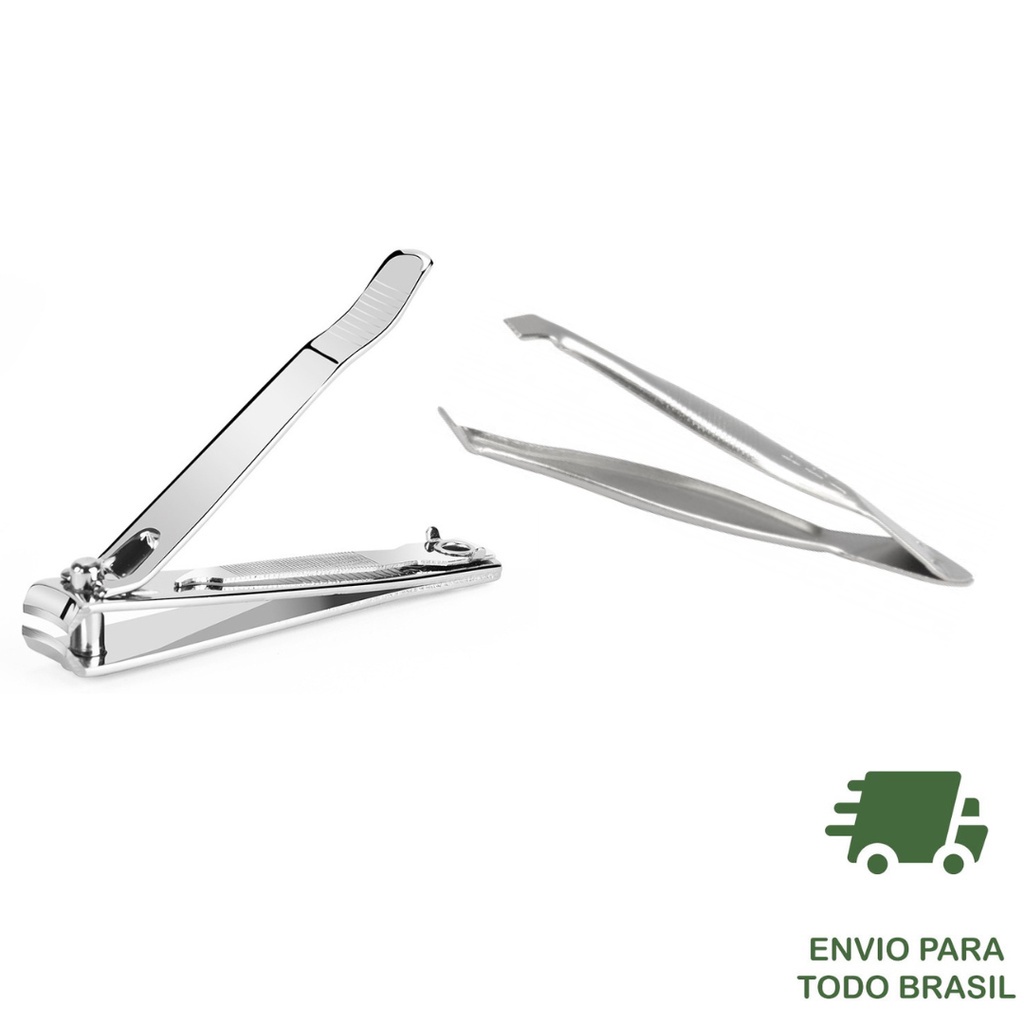Cortador de unha e pinça depiladora aço inox manicure pedicure!
