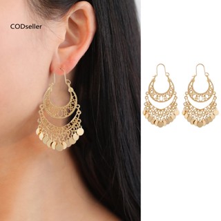 Tassel Earrings Vintage Sequin Dangle Exquisite Bohemian Party Jewelry Stainless Steel Anti-allergy Suitable for Prom Weddings and Formal