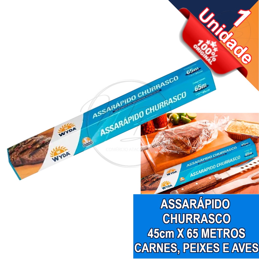 Assa Rápido Wyda 65x45cm Churrasqueira Grelha Churrasco  Assar Carnes Prático