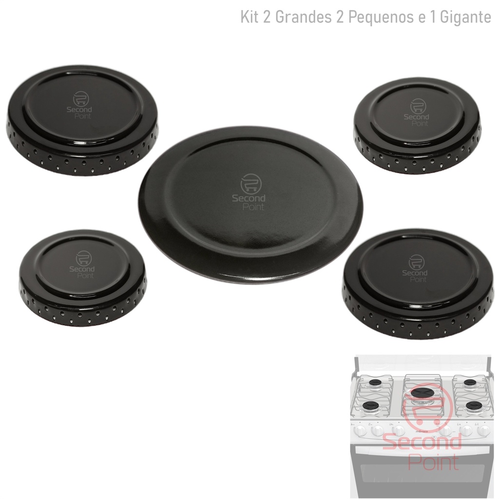 Kit  5 Espalhadores Fogão Atlas Mônaco Grécia 2 Pequenos 2 Grandes e 1 Gigante em Oferta na Shopee