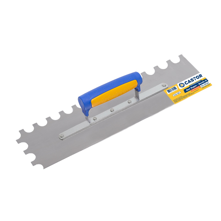 Desempenadeira de Aço Dente U 10X40 - Castor - Home & Living