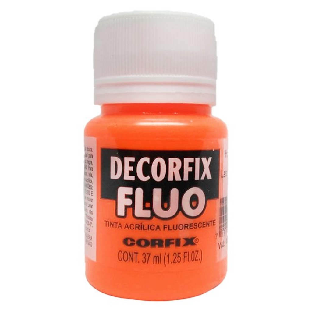 Tinta Decorfix Fluorescente 1010 Laranja Fogo 37ml