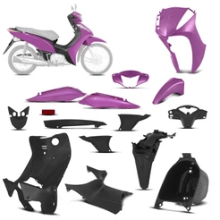 Kit Carenagem Completo Honda Biz 125 2011 2012 2013 Pro Tork Peças Plásticas Moto