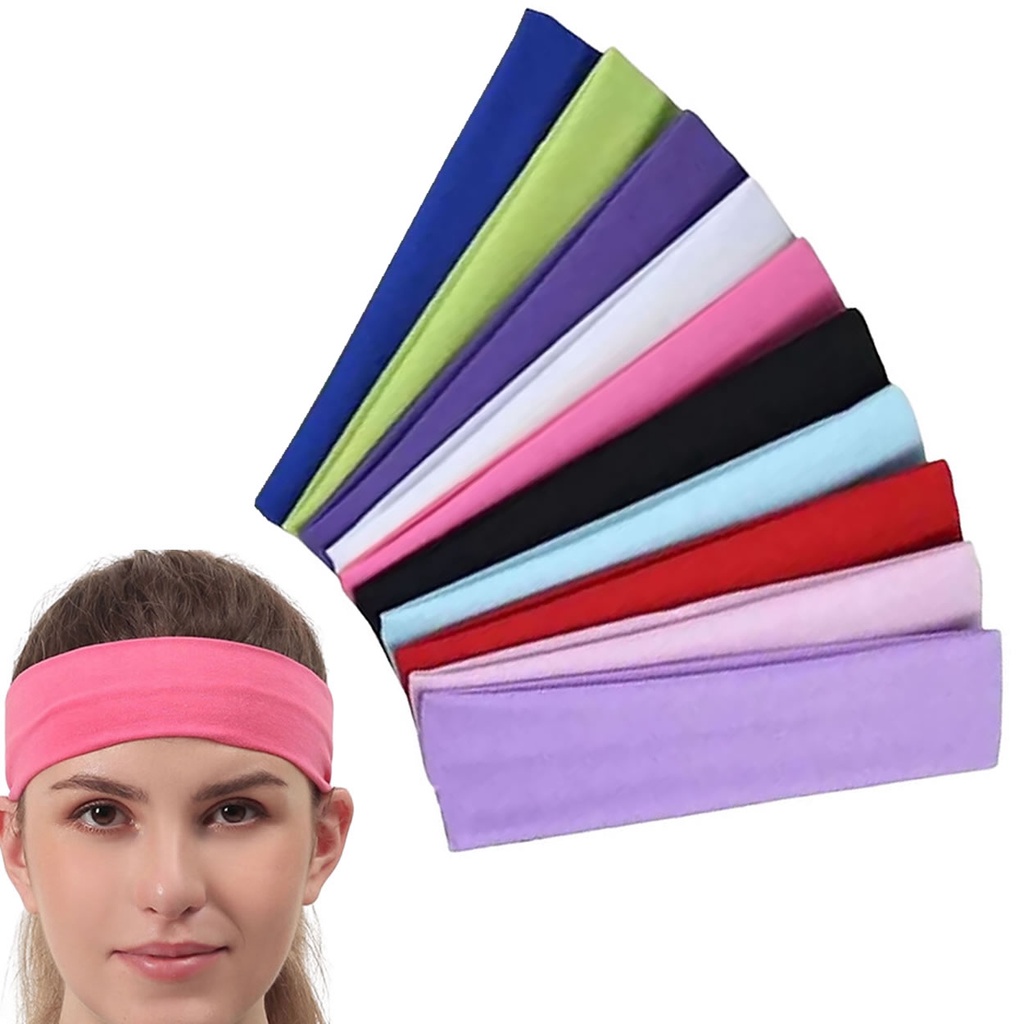 Kit de 10 5 e 3 Faixas De Cabelo Cores Variadas Tamanho Único Largura 5cm