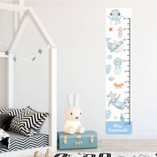 Régua de Crescimento Fundo do Mar - Adesivo de Parede Decoração Quarto de Menino em Oferta na Shopee