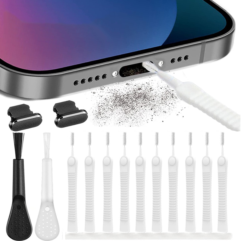 Porta De Carregamento De Telefone Celular Plugue De Pó Para Kit Limpador De IPhone Teclado De Computador Conjunto De Escova Ferr