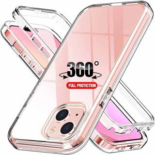 Capa De Silicone 360 Transparente Completa Com Tampa Traseira Plástica Dura Para iPhone 14 Pro 14 Plus Max 13 11 12 XS XR 8 7 6 SE 2022 Protetor De Dupla Camada