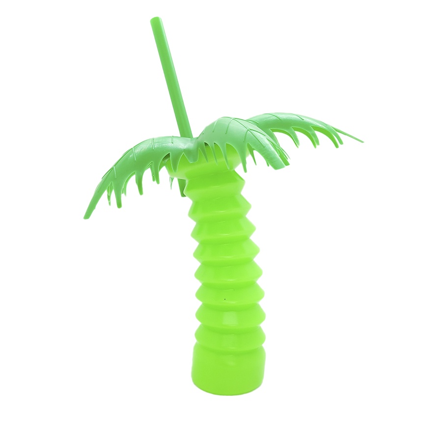 Copo com Tampa e Canudo - Coqueiro Kids Verde 350ml  - 1 unidade - Rizzo - Home & Living