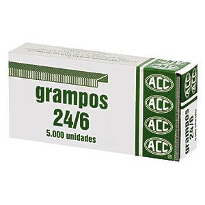 Grampo galvanizado 24/6 com 5000 unidades ACC