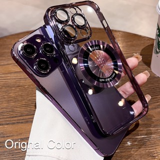 Capa Transparente De Luxo Com O Logotipo Da Lente Para iPhone 14 13 12 11 Pro Max Carregamento Magnético Sem Fio Magsafe Macia De Silicone