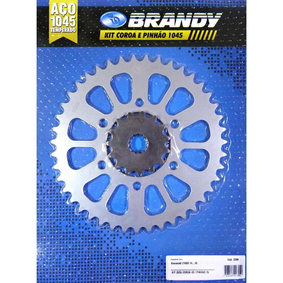 Kit Relação para Moto Kawasaki Z1000 2014 Até 2016 / Kawasaki KLZ 1000 Versys 2012 Até 2016 Sem Corrente - Brandy