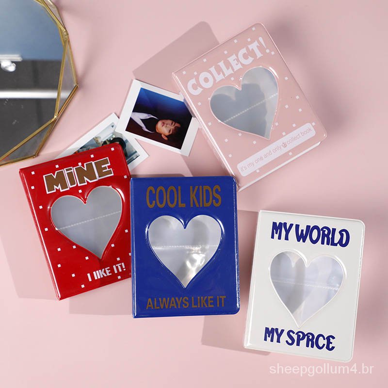Mini binder photocard 64 folhas Mini álbum de fotos livro fichário para cartão Lomo blackpink fotocard fichário álbum de fotos livro para memórias Bonito Doce Cor Photocard KPOP