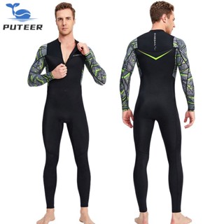 Mergulho Com Lycra Masculino Fato De Pele Molhada Zíper Frontal-Proteção UV De Corpo Inteiro UPF50 + Fatos Snorkeling Lança