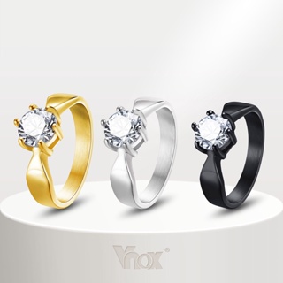 Vnox 7MM 18K Laboratório Com Revestimento De Ouro Criado Simulado Anel De Diamante Redondo , Anéis De Noivado Promessa De Casamento em Oferta na Shopee