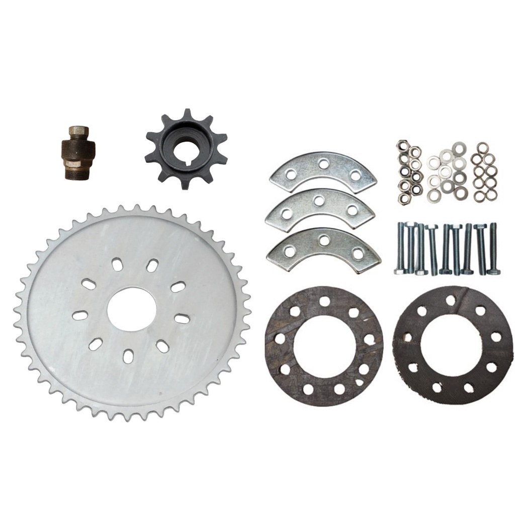 Kit Coroa com Kit Fixação Pinhão e Saca Bicicleta Motorizada