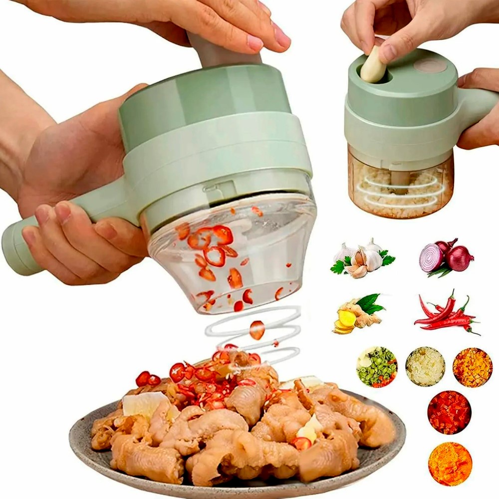 Mini Processador Alimento Elétrico 2 em 1 Bateria Recarregável USB Cortador Picador Vegetais Topchef