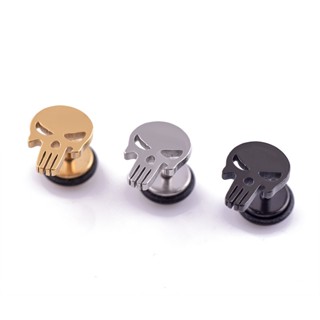 Brincos De 1 Peça De Moda Skull Stud Punk Rock Estilo Para Mulheres Homens Jóias De Alta Qualidade Em Aço Inoxidável Hiphop