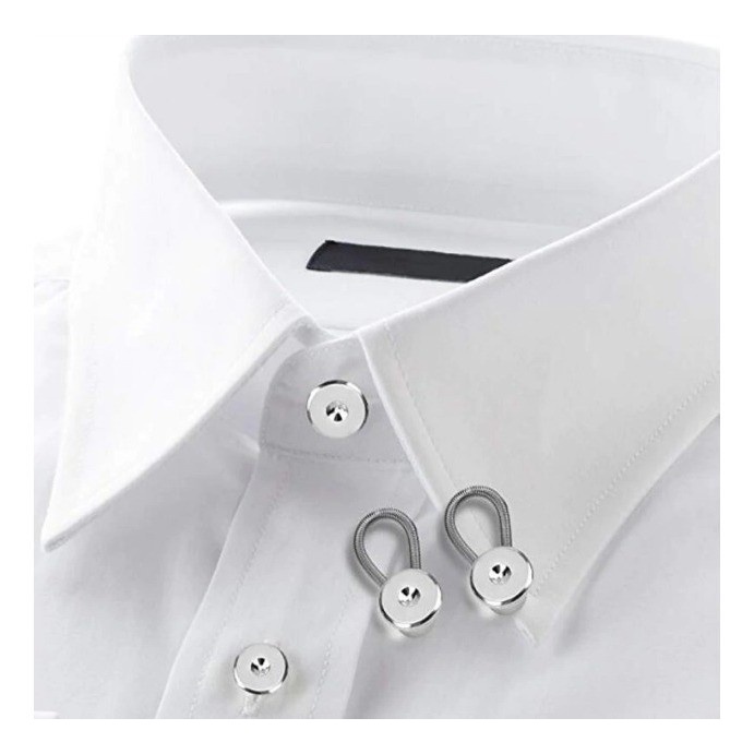 02 Extensores Alargador Colarinho De Camisa Aço Inox 316L