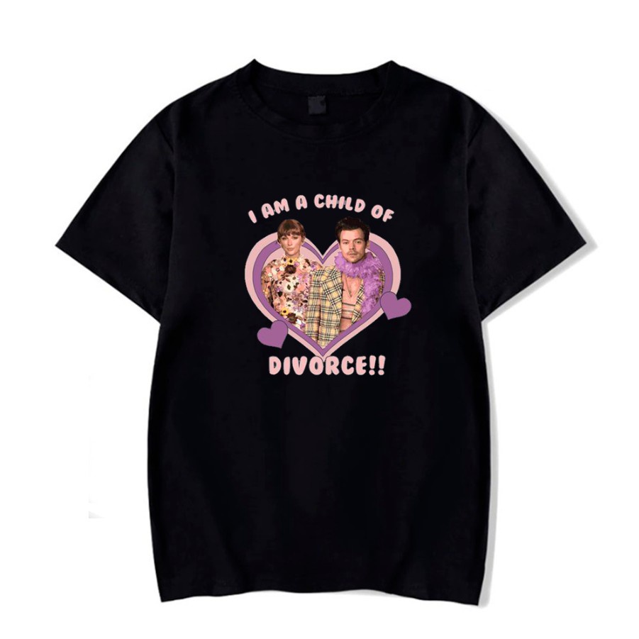 Camiseta Unissex Algodão I Am a Child Of Divorce Taylor Swift Harry Styles Haylor Liquidação em Oferta na Shopee