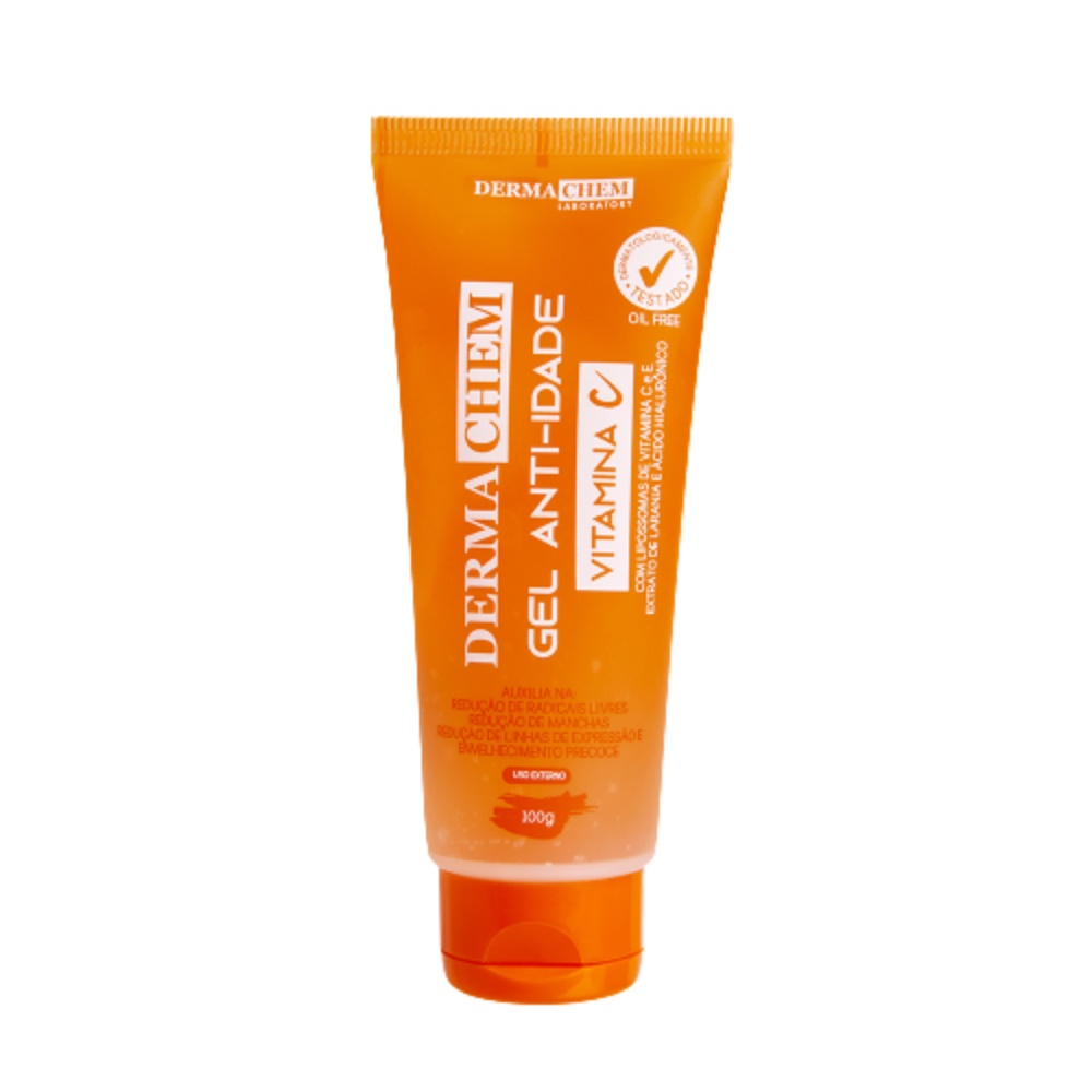 Gel Facial Com Vitamina C Anti-idade E Ácido Hialurônico 100g Ação Clareadora Preparação De Pele Skincare