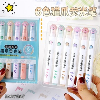 Marcador de Garra de Gato Marcador de 6 Cores Marcador de Ponto Chave de Pintura de Grafite Marcador de Caneta de Proteção dos Olhos Fofo