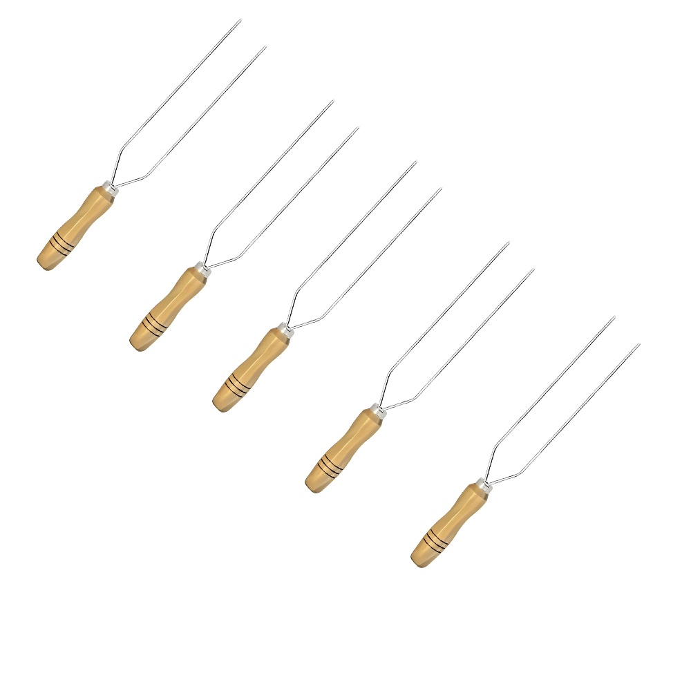 Kit 5 Mini Espeto Duplo Festim Inox 30cm Lâmina Churrascaria