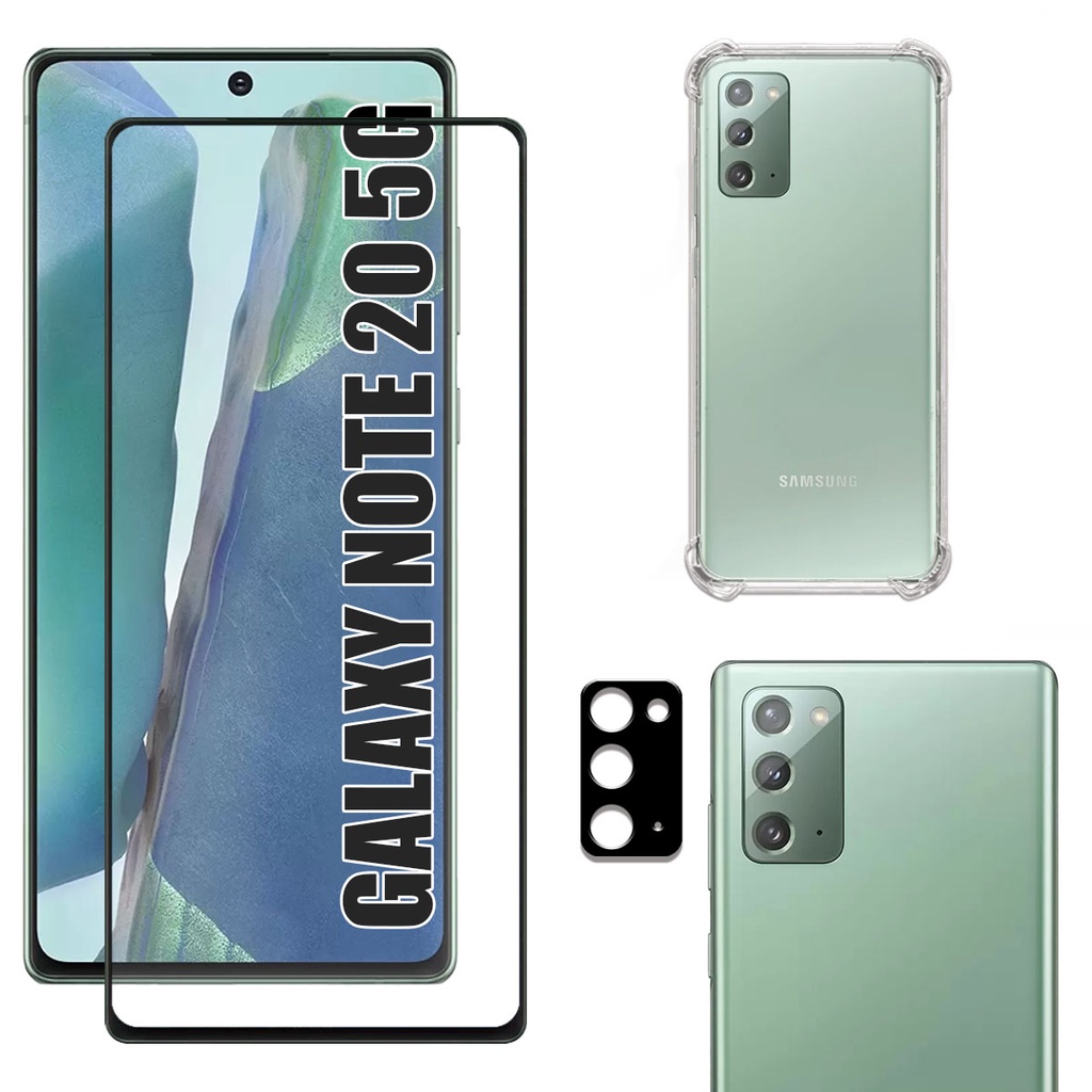 Kit Para Galaxy Note 20 5g | Película 3D - Capa Anti Shock - Película da Câmera 3D