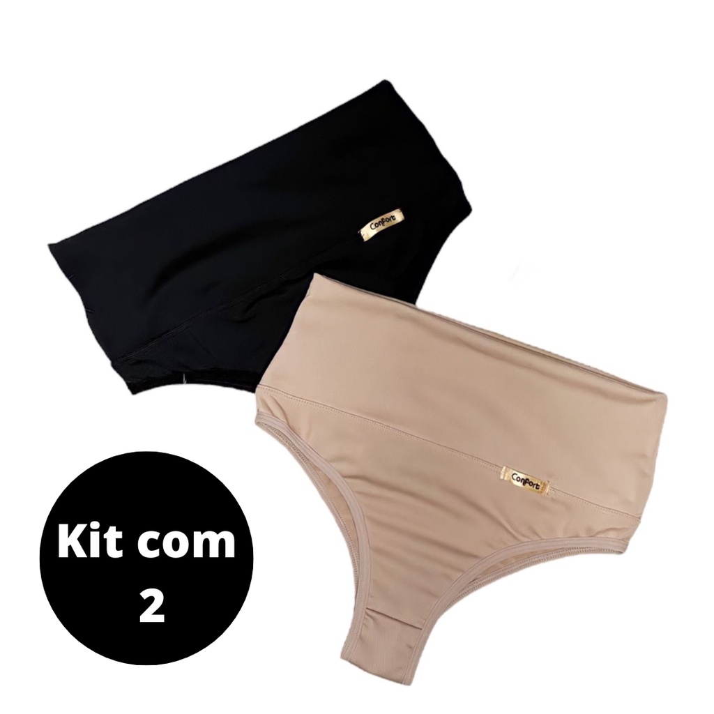 KIT 2 Calcinha cinta pala compressão pós parto prende barriga suplex cós em Oferta na Shopee