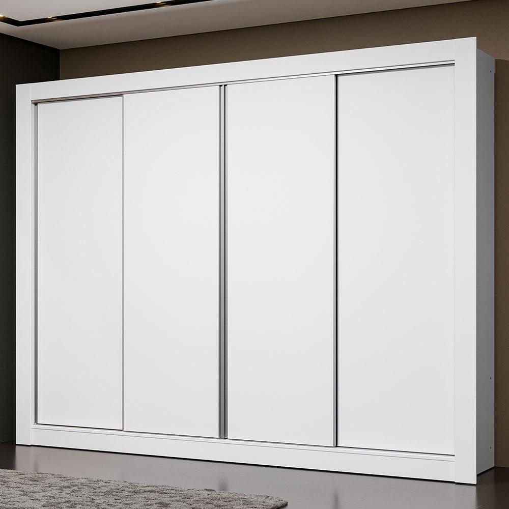 Guarda-Roupa Casal Madesa Montana 4 Portas de Correr - Branco em Oferta na Shopee