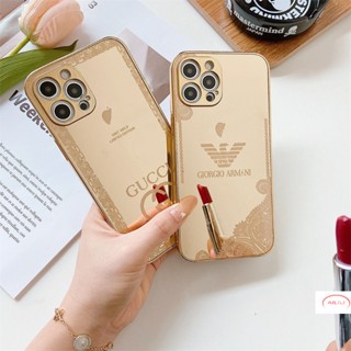 Capinha iphone Logotipo de luxo revestido de silicone dourado para iPhone 14 13 12 11 Pro Max XS X 8 7 Plus Proteção contra queda