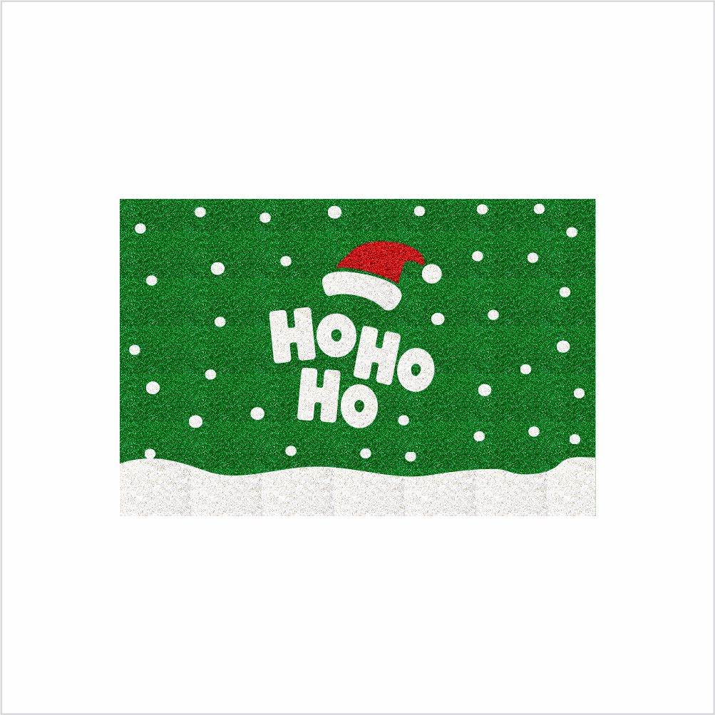 TAPETE CAPACHO FELIZ NATAL HOHO COR VERDE 60X40 cm