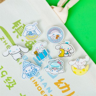 Crachá Sanrio Periférico Bonitinho Broche De Canela Cartoon Acrílico Ornamentos De Saco De Alfinete Pequeno Pingente