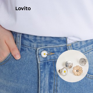 Lovito Broches Básicos para Mulheres L60AD010 (Alfabeto/Crisântemo/Laço/Margarida)