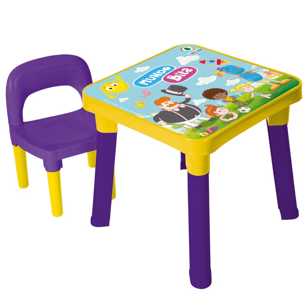 Mesinha Infantil Didática Mesa C/ Cadeira Cadeirinha Criança Cor Mundo Bita