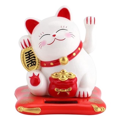 Gato Da Sorte E Fortuna Maneki Neko Decorativo Energia Solar em Oferta na Shopee